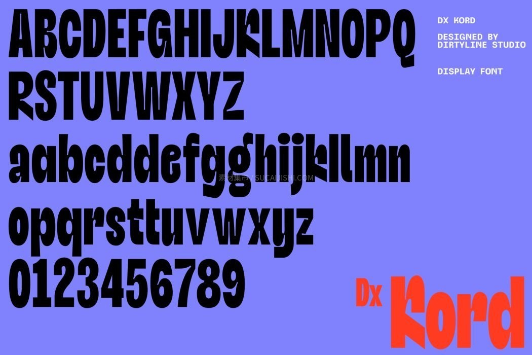 Dx Kord现代无衬线可变展示字体家族